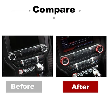 

Center Console Volume Tune Knob Cover Ring Trim Interior Accessories for Ford Mustang 2015-2019