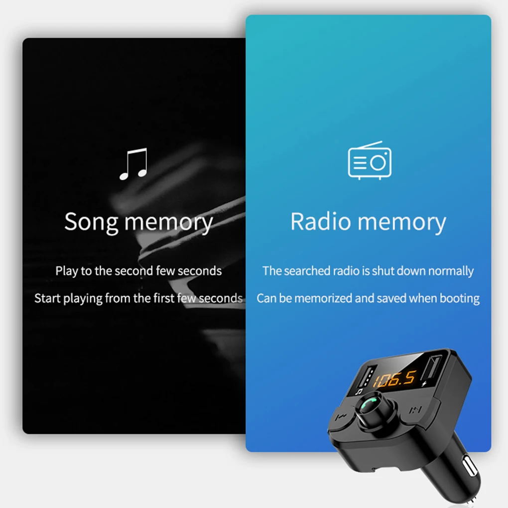 Автомобильный fm-передатчик с ЖК-дисплеем и mp3-плеером, беспроводной Bluetooth приемник, автомобильный комплект, быстрая зарядка через usb,, USB зарядное устройство