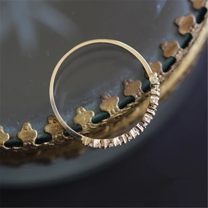 Silver Rings Silver Ring Gold Plated Rings Wedding Rings Gold Plated Silver Ring Silver Plated Ring 925 Sterling Silver Plating 14k Gold Fashion Simple Pav&eacute; Diamond Ring Women Exquisite Sweet Wedding Jewelry Accessories