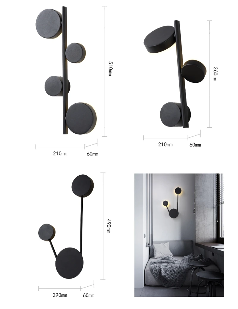 Lâmpada de Parede Espelho do Banheiro Iluminação do Corredor Nordic Simples Moderna Sala Estar Decoração Eclipse Luz Parede Quarto Lâmpadas Luminárias 3 Cheap Luminárias de parede
