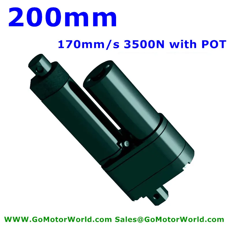 200mm stroke 170mm/s speed linear actuator with potentiometer position feedback 12V 24V 3500N 770LBS load LAT5P free shipping