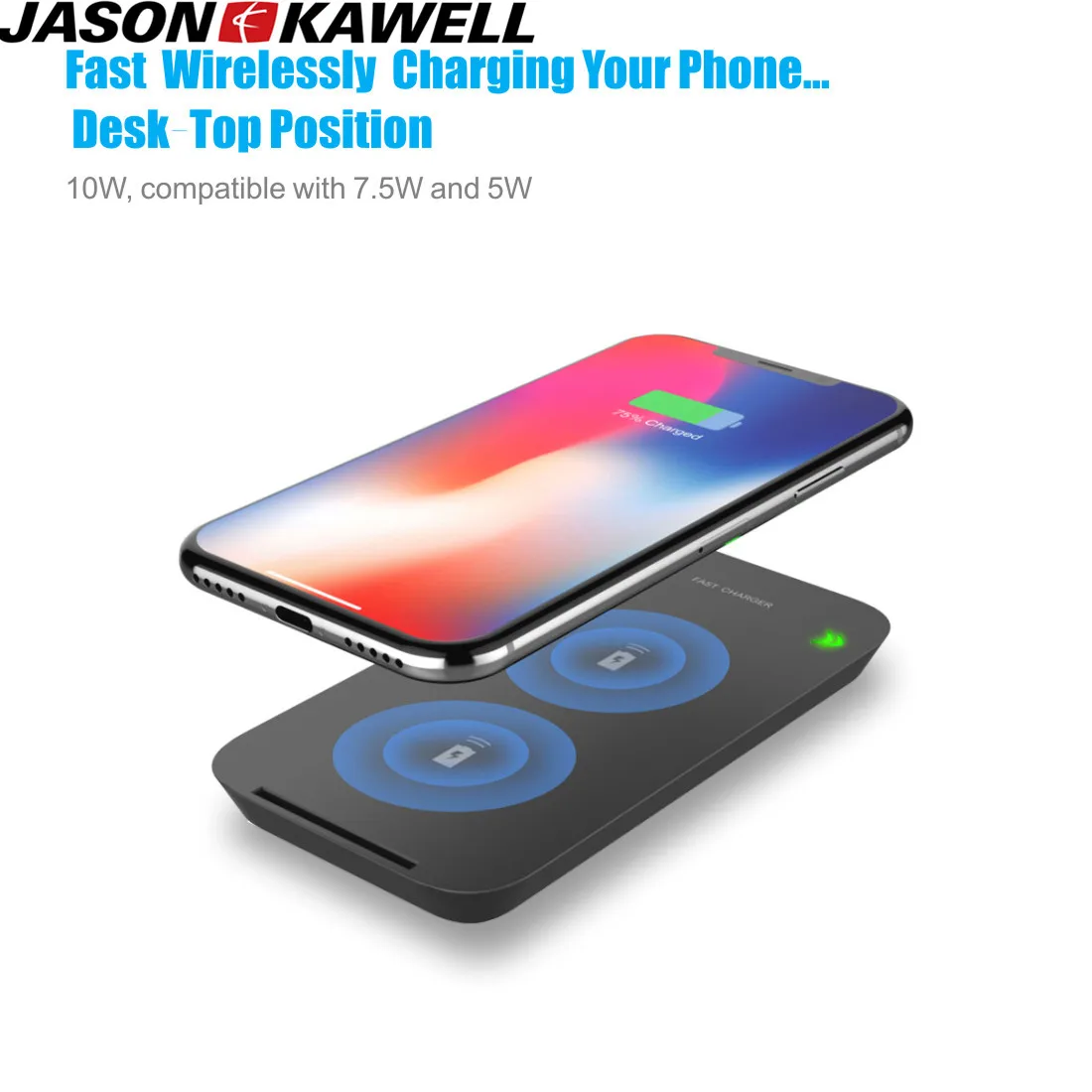 100pcs 10W Qi Wireless Charger For iPhone XS 11 Pro Max Samsung S10 Xiaomi Mi 9Fast Wirless Charging Pad Dock Station for HUAWEI