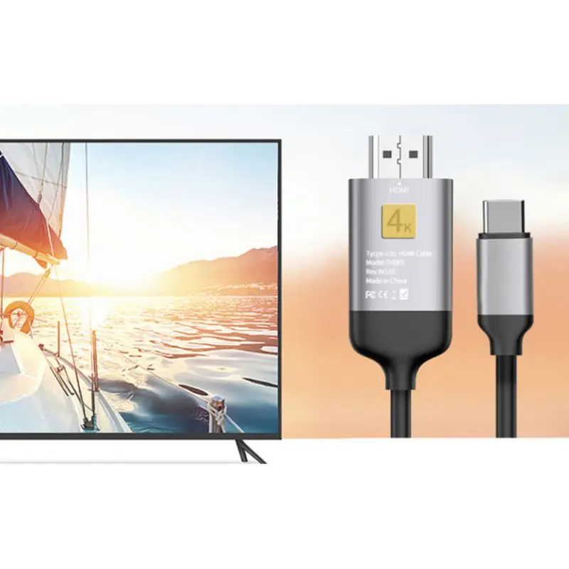 4K качества 3D визуальные эффекты Тип с разъемами типа c и HDMI Портативный телефонной связью ТВ HD Дисплей телефон к HDMI 2 м практичная HD кабель