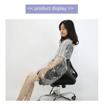 

100x PE Disposable Salon Haircut Capes Haircut Barbershop Home Hair Dyeing Gown