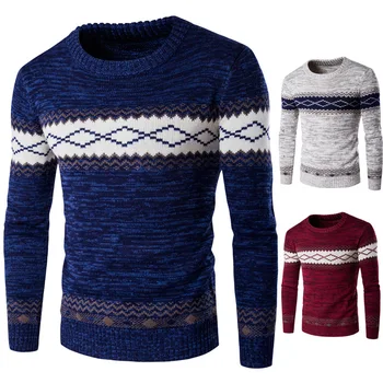 

2019 men's sweater national wind warm sweater Knitted version of the head warm sweater multi-color optional