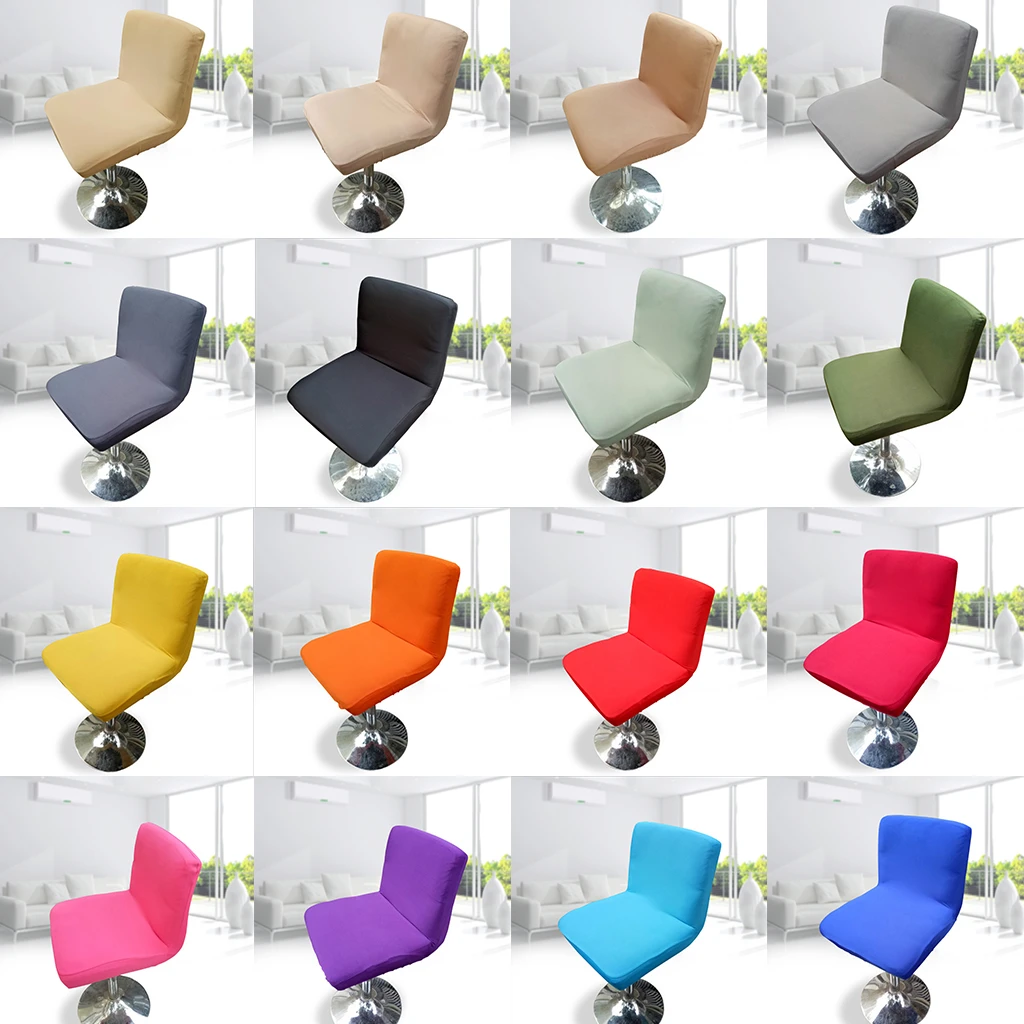 Standard Bar Stool Low Back Short Chair Seat Cover Dining Chair Slipcover For Kitchen Wedding