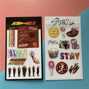 

1 Sheet Kpop Stray Kids Ateez Photo Stickers for Luggage Journal Moible Diy Decorative Sticker