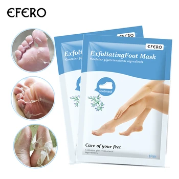 

EFERO 3pair=6pcs Foot Cream Exfoliating foot Mask for Legs Pedicure Socks Feet Peeling Mask Remove Dead Skin Cuticle Heel