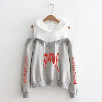 

Frdun Tommy 2018 new Hoodies Sweatshirts Long Sleeve Off-Shoulder Exclusive Kpop Women XXX Tentacion Album so fashion Clothes