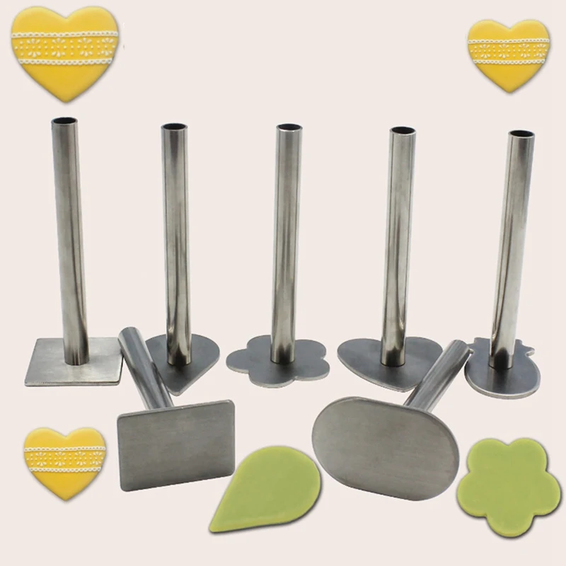 1Set Pineapple Cake Hand Stamping Stainless Steel Push Pusher Mold Pineapple Crisp Push Plate Biscuit Die Baking Tool Mold
