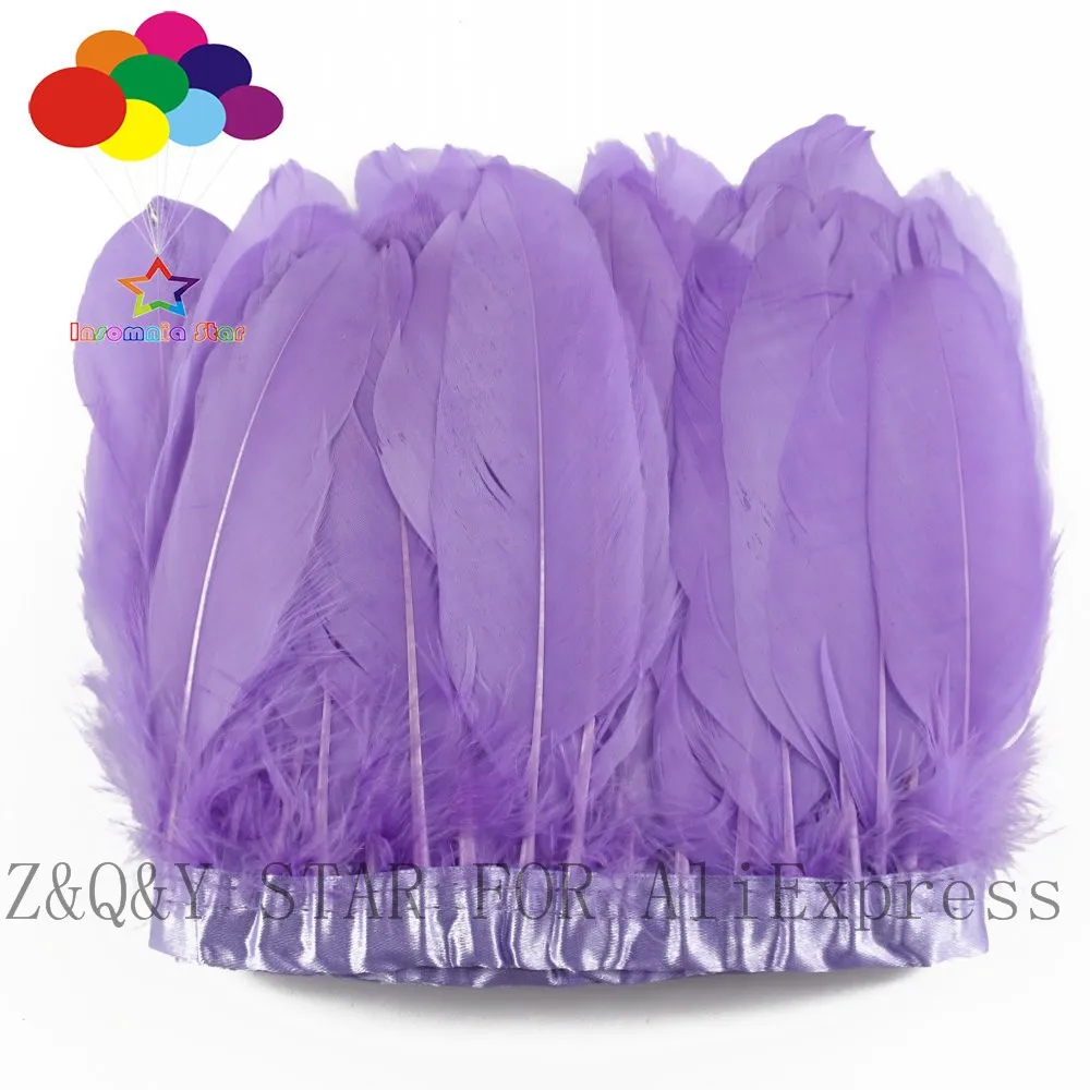 

1 pack of natural 15-20CM goose feathers dyed light purple to make cloth edges DIY decorative clothing accessories craft feather