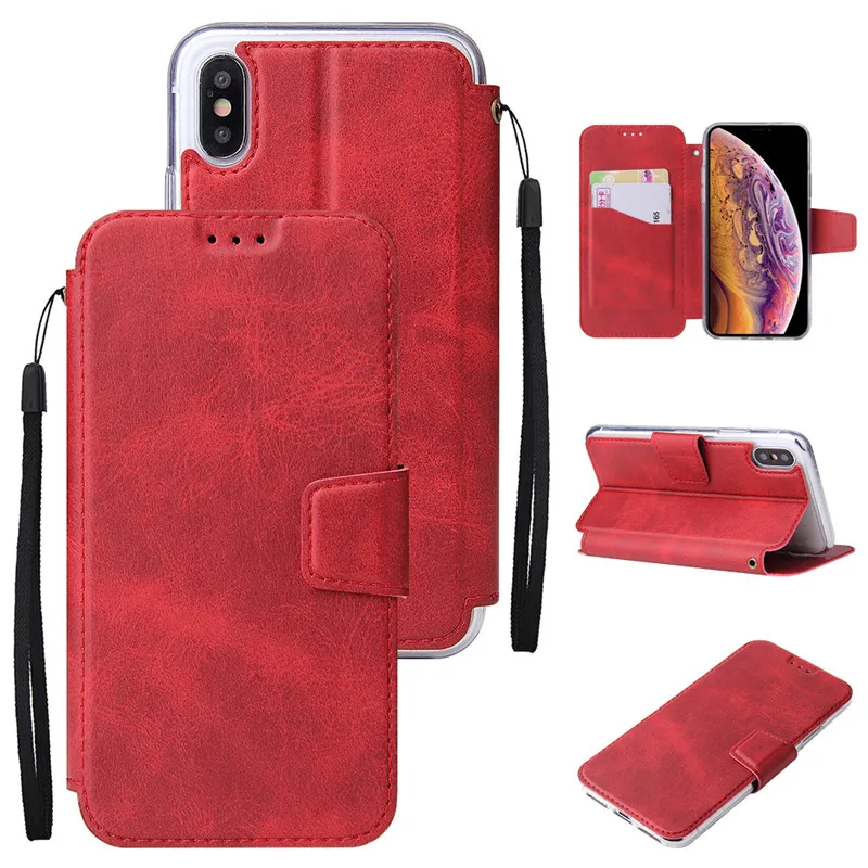 Флип двойной Магнитный кожаный чехол-кошелек для huawei P20 P30 Mate20lite P30 Pro Etui для iPhone X XS Max XR 7 8plus 6 6plus Coque