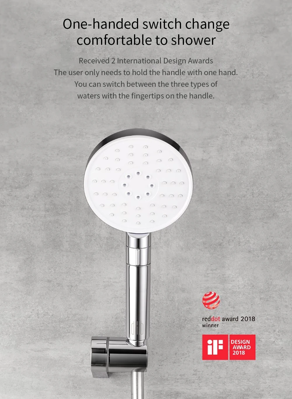 Diiib 3 Modes Handheld Shower Head Set 360° 120mm 53 Water Hole with PVC Matel