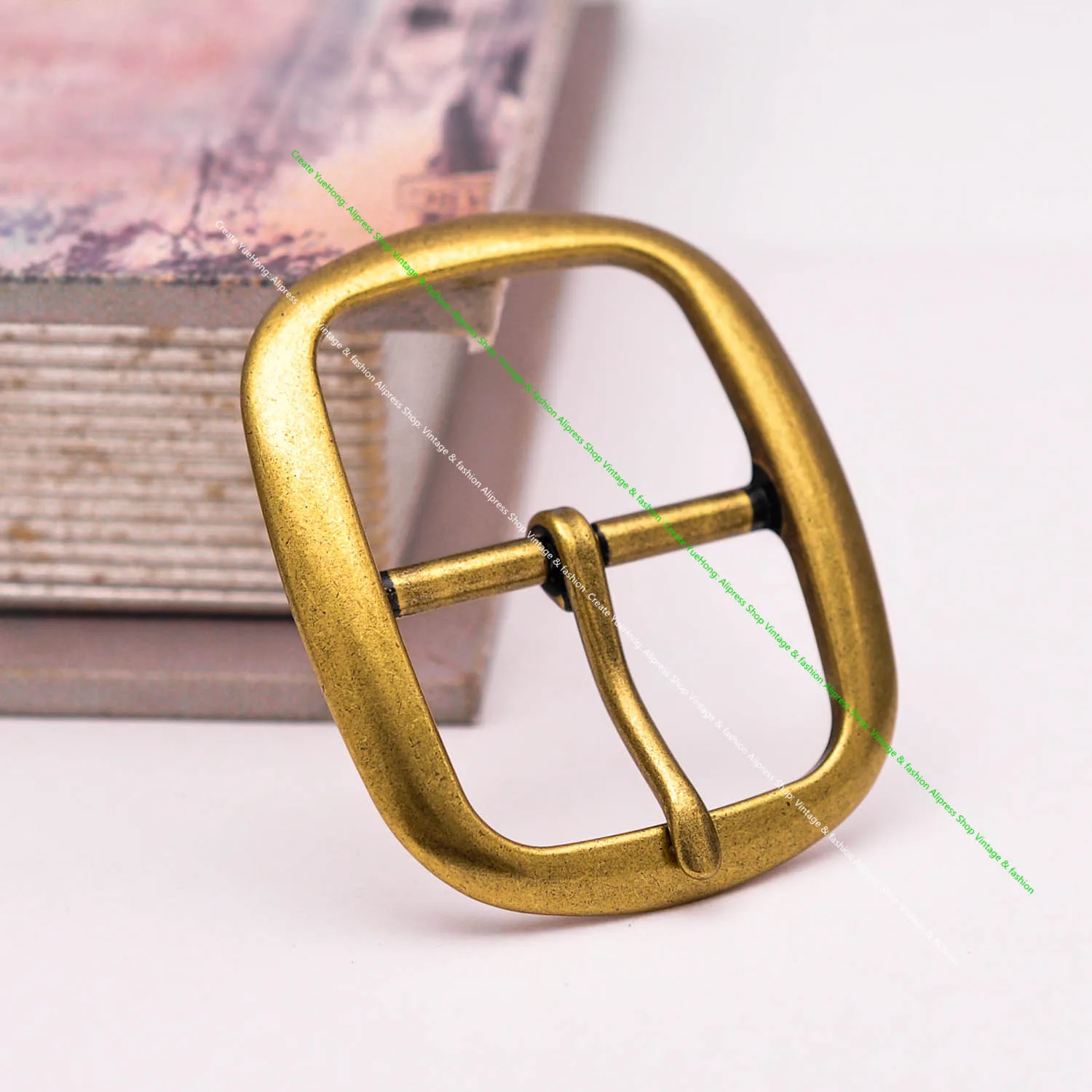 Qualität Heavy Duty Retro Messing Überzogene DIY Leahtercraft Handgemachte Oval Center Bar Pin Gürtel Schnalle Ersatz Fit 35 MM – Detail 7