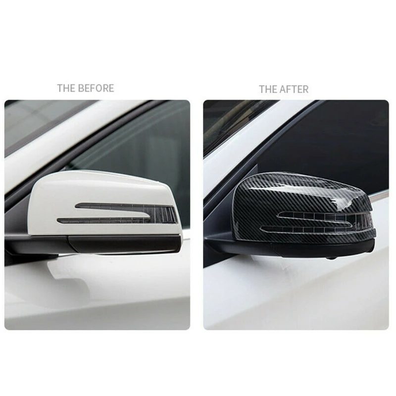 Углеродное волокно боковая крышка зеркала заднего вида отделка 2Psc для Mercedes Benz CLA GLA GLK класс W176 W117 X156 X204