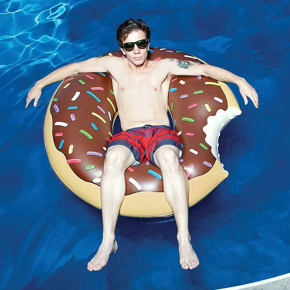 Высокое качество надувной пончик плавательный кольцо гигантский бассейн поплавок игрушечный круг пляж море вечерние надувной матрас воды для взрослых и детей