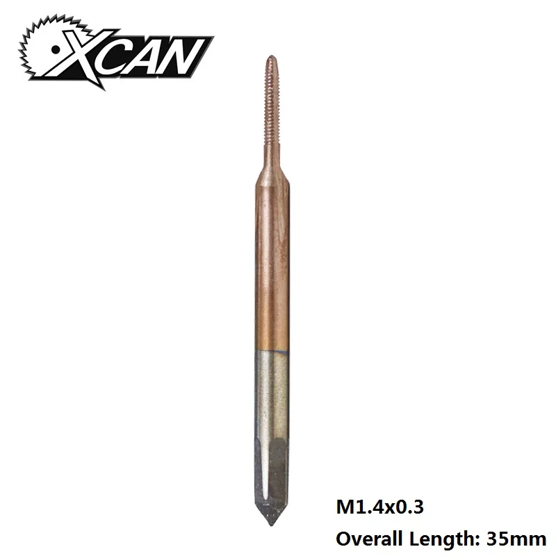 XCAN мини-резьбовой кран M1-M1.8 сверло с винтовым отверстием высокоскоростное стальное сверло с метрическим покрытием - Цвет: 1pc M1.4x0.3