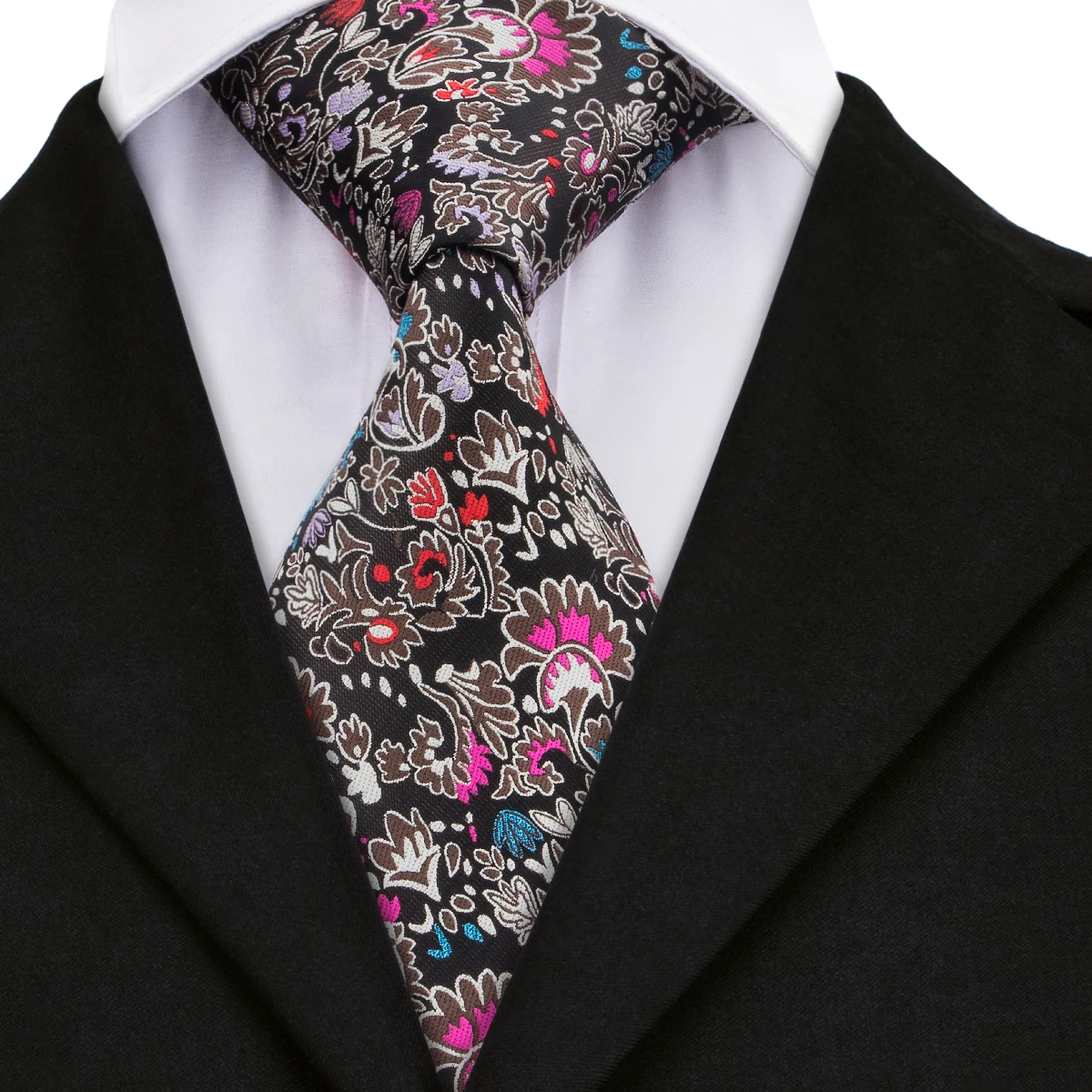 DN-267 Hi-Tie, 50 стилей, шелк, тонкие галстуки для мужчин, Пейсли, в горошек, мужской галстук, черный, красный, в полоску, роскошный цветочный дизайн, Свадебный галстук - Цвет: DN-267