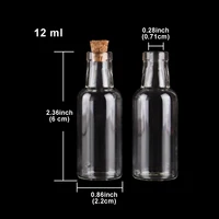 10pcs 12ml 22*60*7mm Clear Glass Jars Glass Bottles with Cork Stopper Glass Vials glass vessels Wishing bottles 2