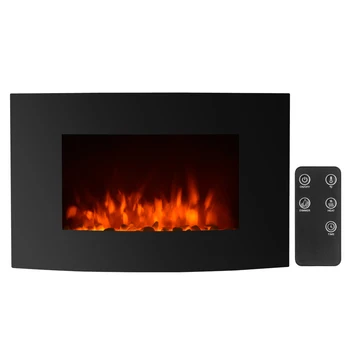 

IKAYAA Wall Mount Electric Touch Control Fireplace Recessed Electric Fireplace Built-in Electric with Remote Control Adjustable