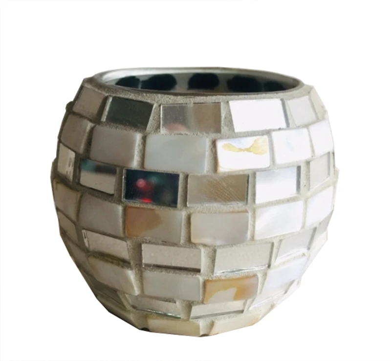 NEWDiam3InchMosaicGlassCandleHolderShellMirrordesignUSD799
