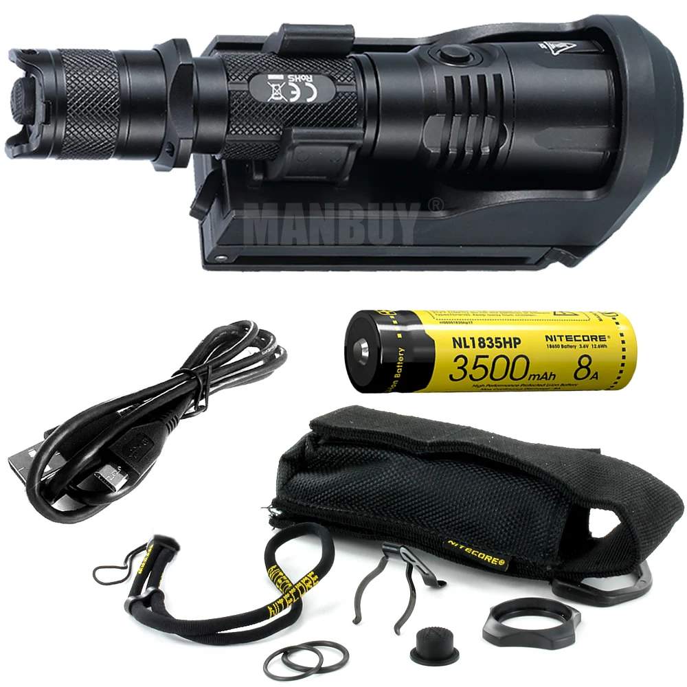 NITECORE MH25GTS с чехлом NTH25+ 18650 перезаряжаемая батарея 1800 люмен тактический Водонепроницаемый фонарь для сотрудников полиции фонарь