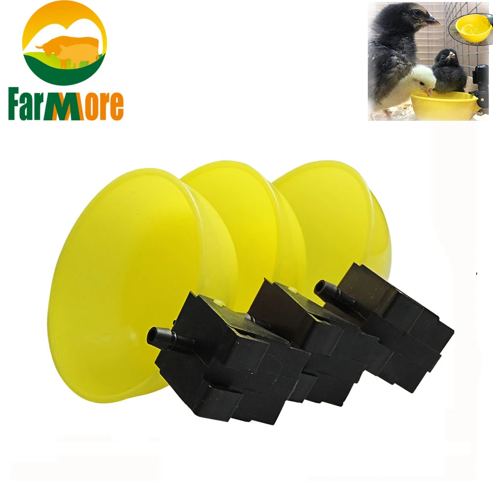 Bebedero para pollo automático, cuencos de plástico amarillo para aves de corral, aves, fuente de agua potable, 10 Uds.