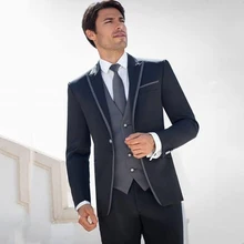 Boda con solapa de pico hecho a medida para novio esmoquin блейзеры 3 piezas chaqueta Pantalones chaleco Ternos