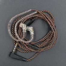 Прочный 0,75 мм 2 Pin выделенный медным покрытием Замена звук Медь аудионаушники кабель L штекер стабильной и практичные, плотным верхним ворсом KZ ZS5 6