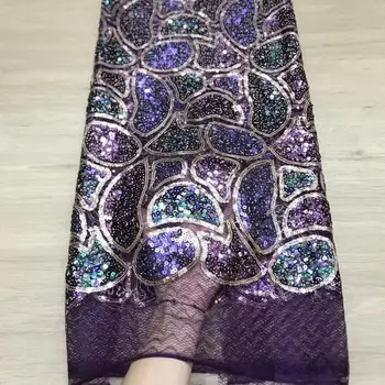 

top grade tulle lace with sequins African French fabric SYJ-10407 embroidery cord lace fabric