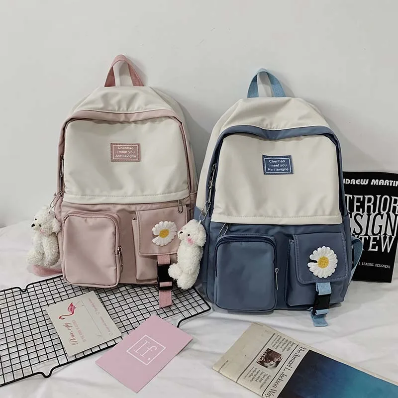

Women Backpack Adjustable Strap Backpacks Designer Black Preppy Style Teenage Backpacks For Girls Mochila Student Bag Rucksack