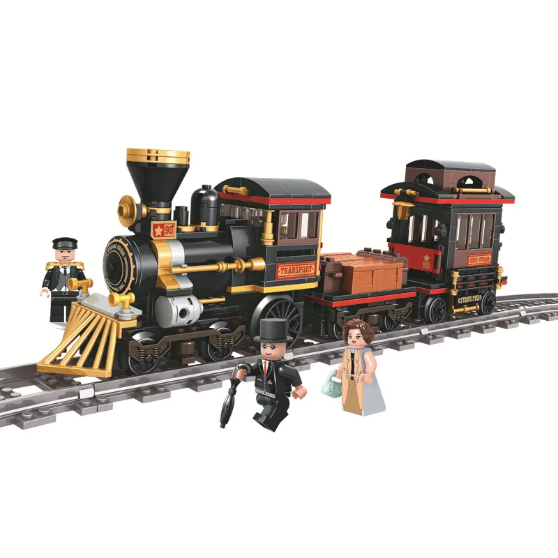 

Winner 5091 473pcs classic steam train city technic Passenger building blocks bricks Kids DIY Educational Toys For Children