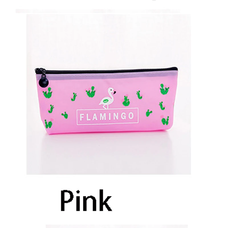 pink Креативный чехол-карандаш с рисунком фламинго, сумка-карандаш на молнии для детей, подарок для девочек, большой чехол, офисные канцелярские принадлежности для школы - Цвет: pink