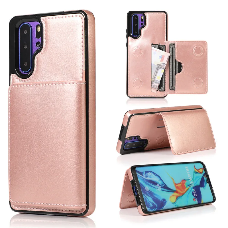 Розовый Мульти в виде кошелька, с карманом для карточек чехол для huawei P30 Флип Кожаные чехлы Противоударный задняя крышка для huawei P30 Pro mate 20 Lite Coque - Цвет: Розовый