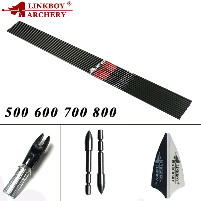 Linkboy карбоновые стрелы для стрельбы из лука Вал ID 1 75 мм 30 ''лопасти булавки
