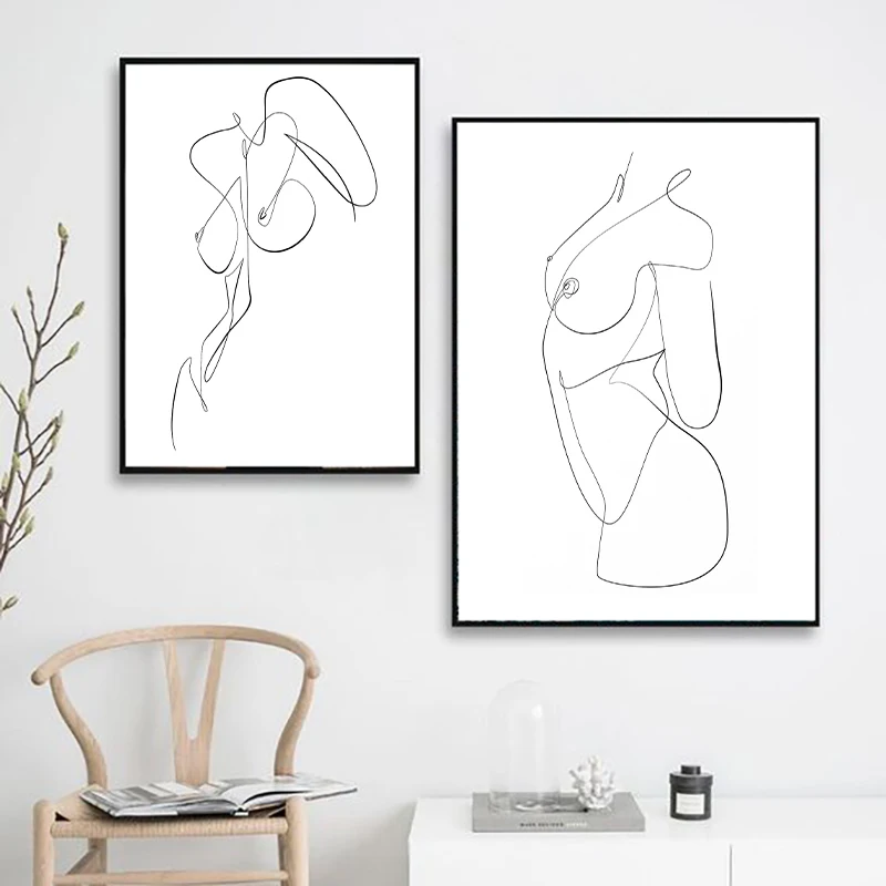 Abstract-Nude-kiss-Line-Body-Art-Modern-Wall-Art-Canvas-Painting-Nordic-Posters-and-Prints-Wall