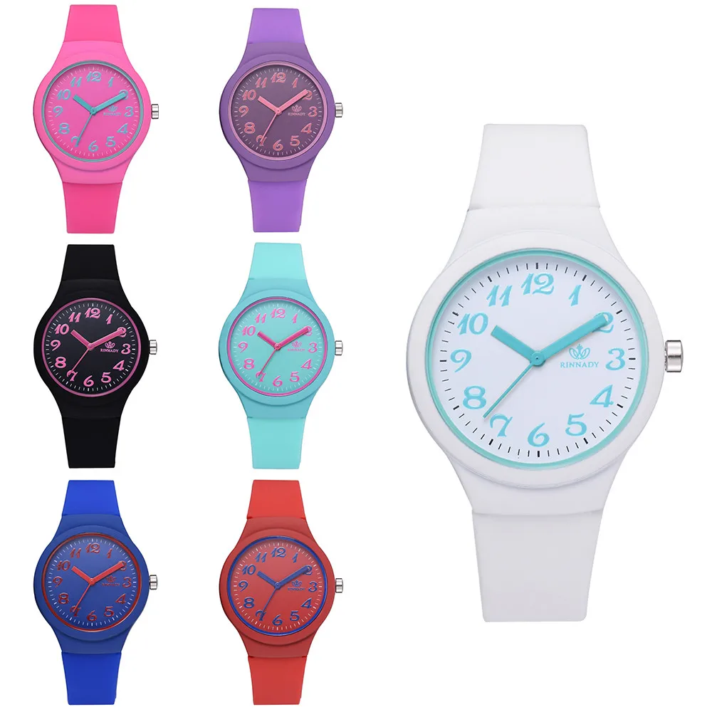 

Hot sale Silicon Strap Fashion Women Watches Ladies Watch Pattern Casual Wristwatch Clock 2019 New Gift Bracelet Solid reloj