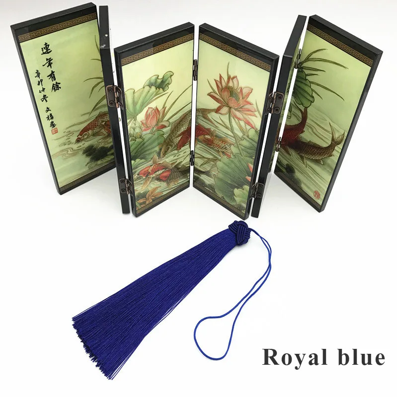 Royal blue 2Pc15cm ананас полиэстер кисточки с подвесным кольцом шелк шитье Банг кисточкой отделка декоративный ключ кисточки для кулона домашний декор - Цвет: Royal blue