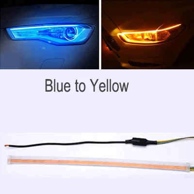 thumbnail image 1 of 1 pieza de luz LED de circulación diurna ultrafina para automóvil, tira de LED de tubo suave, guía de luz de agua de colores, tiras de luces para automóvil, tira de luces, 1 of 5