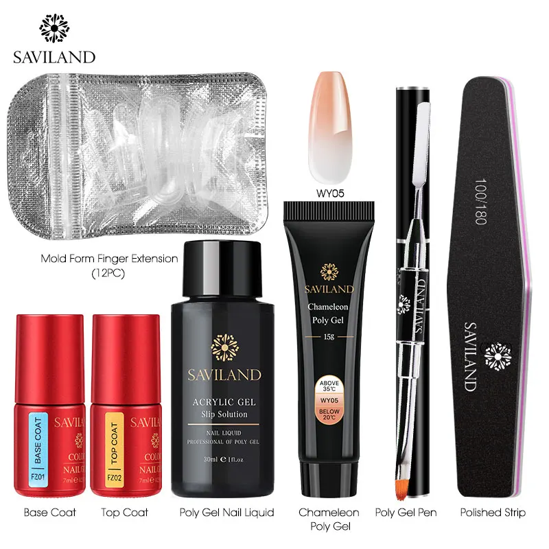 15g Poly Gel Kit Soak off 4 шт./компл. поли набор гелевых УФ Акрил строитель поли-гель, быстро сохнут, дизайн ногтей Pro с длинным натуральных ногтей Жесткий Гель-лак - Цвет: 15g Poly Gel Kit