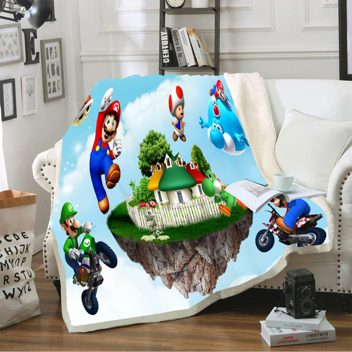 Hoodie Blanket Plush Throw Blanket 3D Super Mario Printed Sherpa Fleece Microfiber Throw Blanket Gift Drop Shipping - Цвет: 11