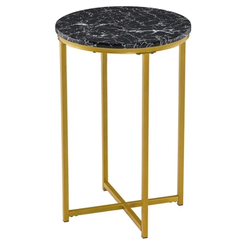 

Marble Tea Table End Table For Office Coffee Table Wooden Round Magazine Shelf Sofa Side Table Bedroom Living Room Furniture