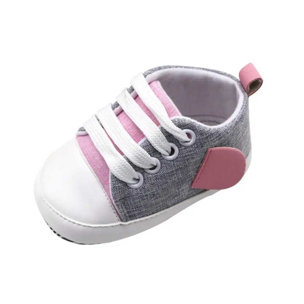 Toddler Shoes Baby Boys Girls Soft Sole Sneakers Anti-Slip Outdoor Walking Shoes Casual Canvas Shoes 0-18M - Color: H