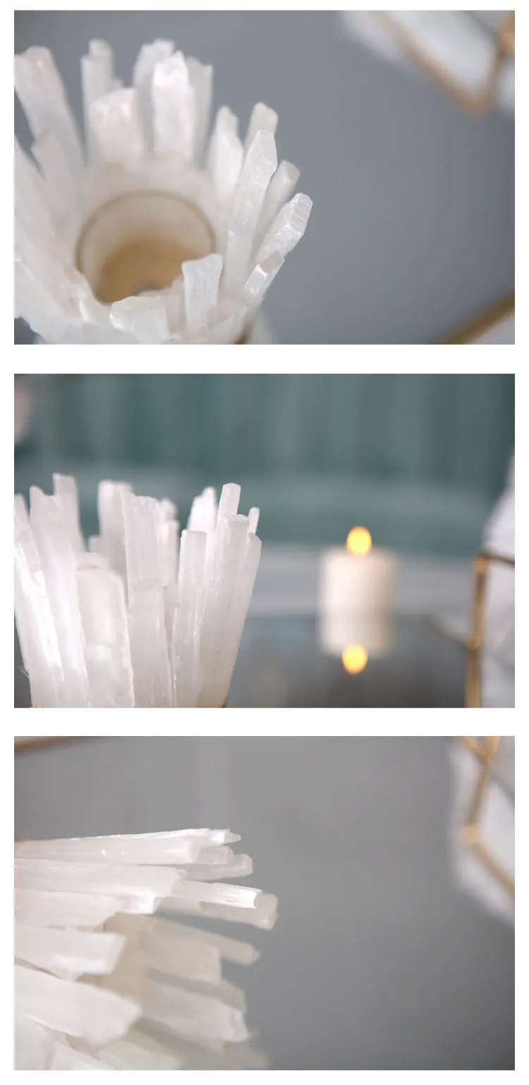 White Crystal Strip Candle Holder For Tealight Europe Candlestick Home Decoration Crystal Pillar Candle Stand Wedding Candelabra