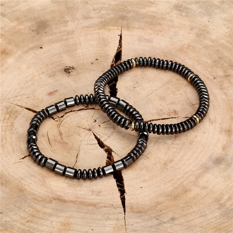 Новинка модный браслет YIZIZAI из гематита с натуральным камнем мужской Эластичный