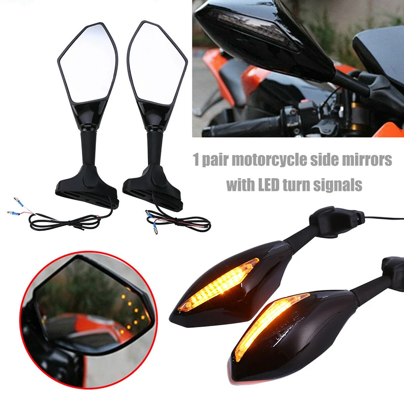 2 шт. мотоциклетные боковые зеркала заднего вида Retroviseur Clignotants Moto для Honda CBR 250 600 900