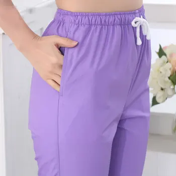 

New Work Trouser Doctor Nurse Uniform Bottoms Cotton More Pockets Dental Medical Scrub Pants SPA Nursing Scrub Pants