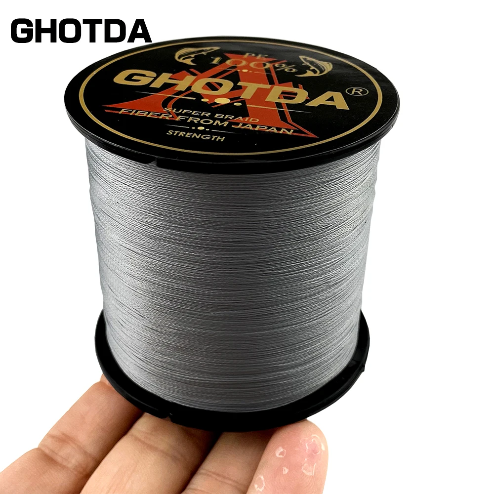 GHOTDA High Density Weaves Fishing Line 4 Strands 300M 100M multifilament PE braided wire cast rod sea fishing gear accessories fishing line