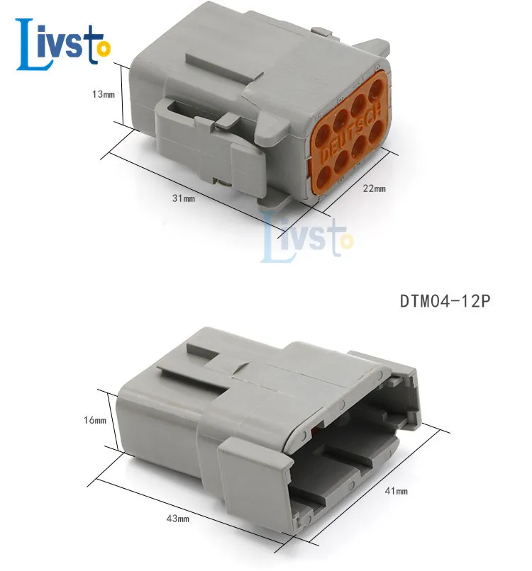 dtm conector impermeável com terminais automotivo conector automático DTM04-4P DTM06-4S