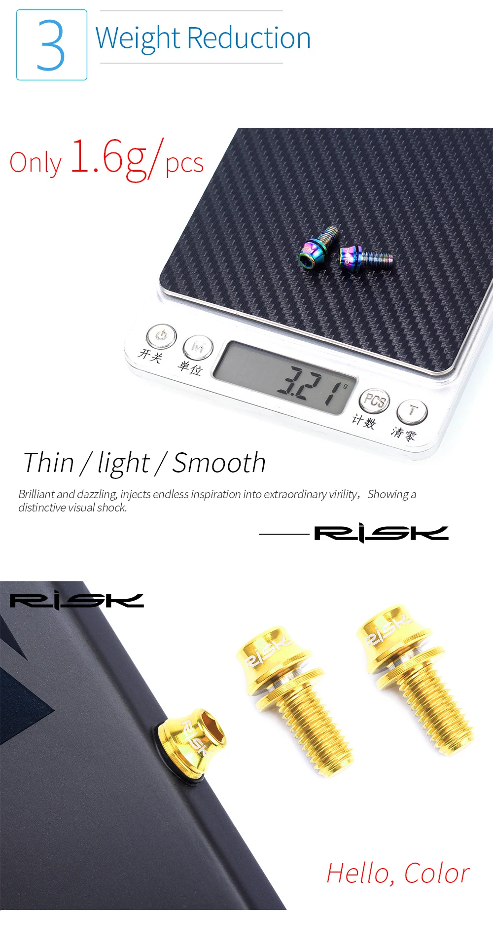 RISK 2pcsM5*12 мм титановый держатель болтов для велосипедной бутылки, велосипедный держатель для бутылки с водой, винт для горной дороги, велосипеда с шайбой